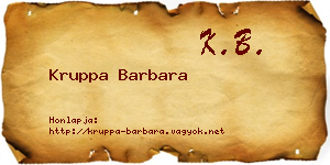 Kruppa Barbara névjegykártya