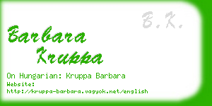 barbara kruppa business card